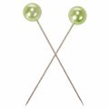 Épingles à tête perlée vert pomme Ø10mm 60mm – Lot de 50 | Floristik24.fr