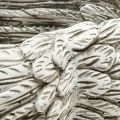 Plumes de coeur végétal coeur en pierre moulée gris blanc 13×12×6cm 2pcs | Floristik24.fr