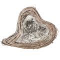 Floristik24 Porte-plante en forme de cœur en rotin naturel blanc 20x24x6 cm