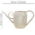 Pot de fleurs/arrosoir vintage en métal, décoration de jardin ancienne, 32 x 10,5 x 18 cm | Floristik24.fr