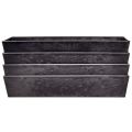 Jardinière rectangle en plastique gris anthracite – 37 cm pour décoration intérieure et extérieure | Floristik24.fr