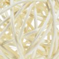 Boule en rotin blanchie crème Ø5cm décoration de table lot de 24 | Floristik24.fr