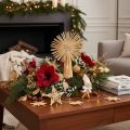 Ensemble de décorations de Noël en paille – 35 pièces, étoiles et figurines, naturel | Floristik24.fr