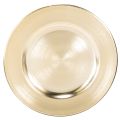Floristik24 Assiettes décoratives rondes en métal doré brillant 17 cm (lot de 6)