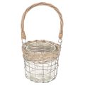 Lanterne décorative suspendue, métal, verre, osier, Ø13 cm H12 cm, 2 pièces | Floristik24.fr