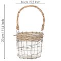 Lanterne suspendue, verre, métal, osier, Ø14,5 cm, 2 pièces | Floristik24.fr