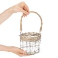 Lanterne suspendue, verre, métal, osier, Ø14,5 cm, 2 pièces | Floristik24.fr