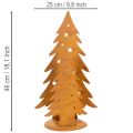 Lanterne de sapin de Noël, décoration en métal à la finition rustique, H 46 cm x L 25,5 cm | Floristik24.fr