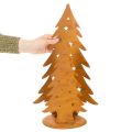 Lanterne de sapin de Noël, décoration en métal à la finition rustique, H 46 cm x L 25,5 cm | Floristik24.fr
