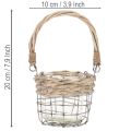 Porte-bougie chauffe-plat, verre, métal, osier, Ø10,5 cm, lot de 3 | Floristik24.fr