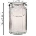Lanterne en verre avec anse en métal, H18cm | Floristik24.fr